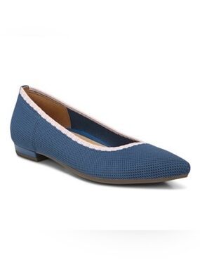 Vionic Dahlia blue and pink knit pointed toe ballet flats NWOB size 8.5